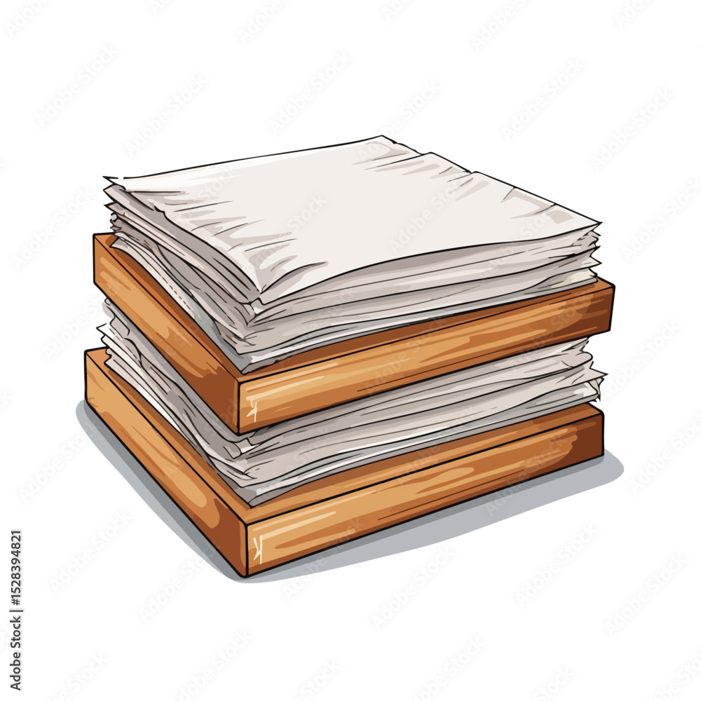 Professional Vector Illustration of Pile of Paper Sheets in Box Icon for Business Use Professional Vector Illustration of Pile of Paper Sheets in Box Icon for Business Use
