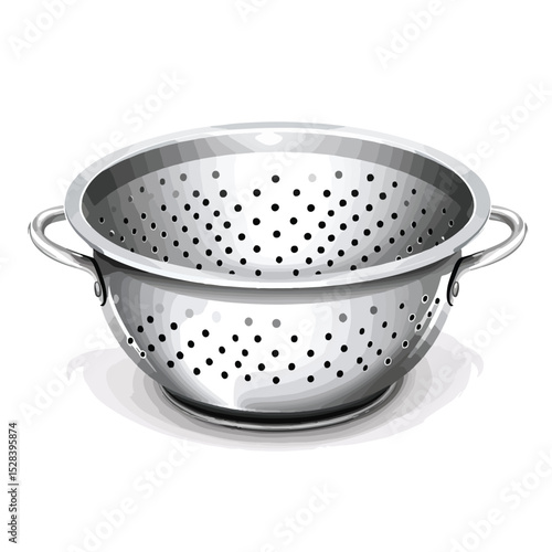 Professional Kitchen Strainer Vector Illustration for Culinary Graphics