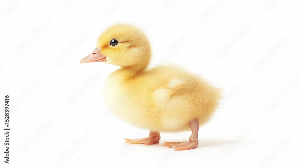 Yellow duckling against white background Yellow duckling against white background