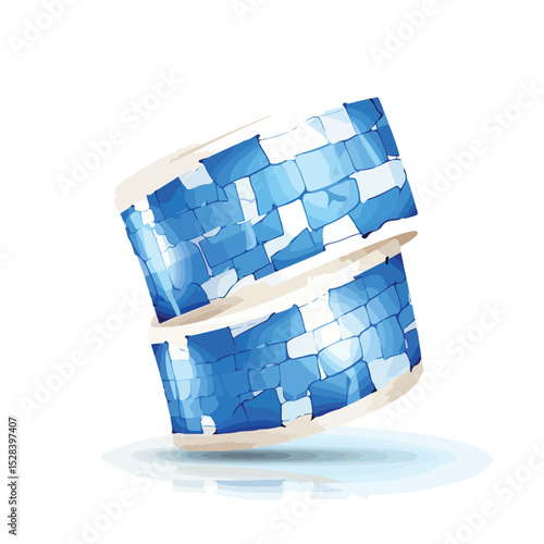 Professional Blue Silhouette Shading Band Aid Cure Vector Illustration