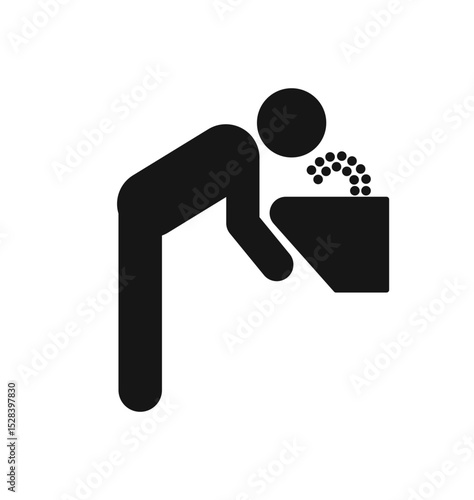 Wallpaper Mural simple water drinking fountain symbol icon sign vector isolated on transparent background Torontodigital.ca