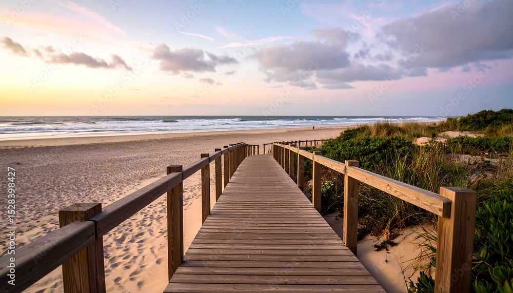 Obraz premium Sunset Beach Walkway.