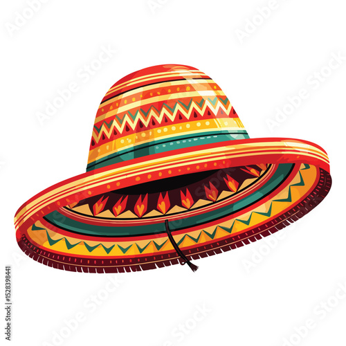 Traditional Colombian Culture Sombrero Vueltiao Illustration for Design Projects