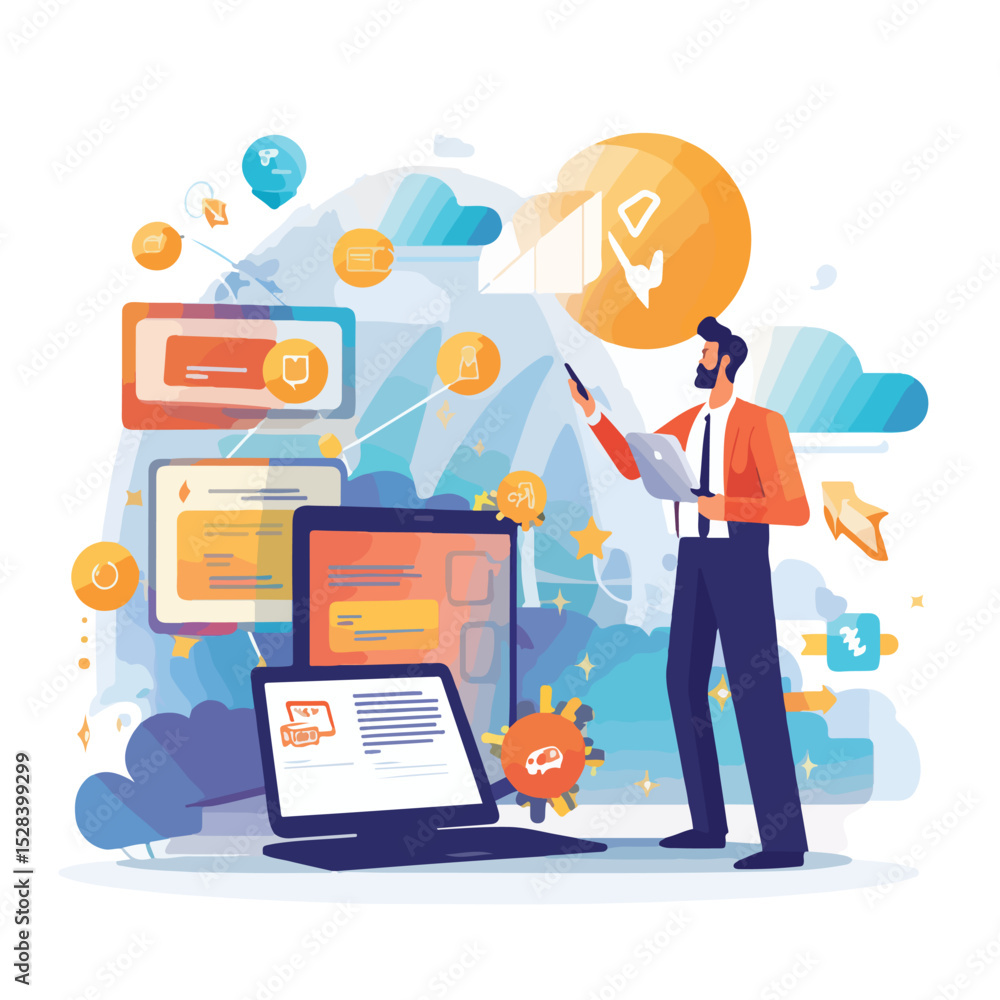 Professional Digital Marketing and Communication Concept Design for Business Strategies Professional Digital Marketing and Communication Concept Design for Business Strategies