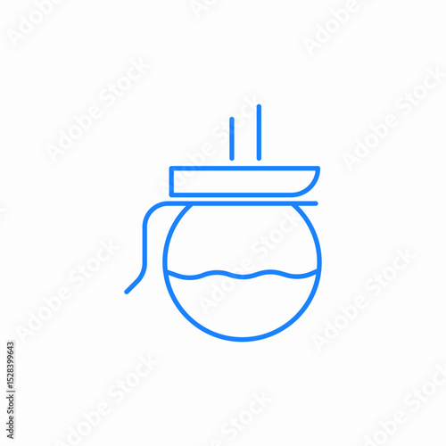 coffee pot round icon sign vector