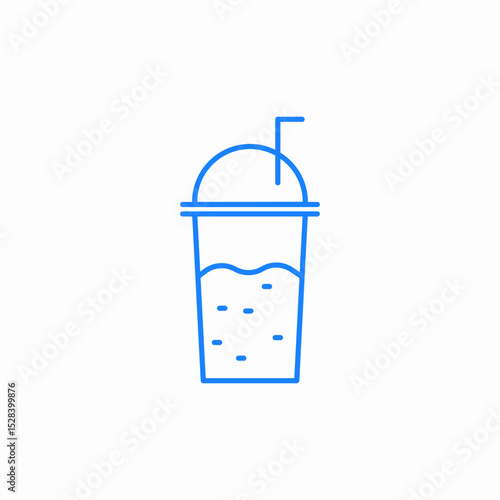 drink cup straw icon sign vector