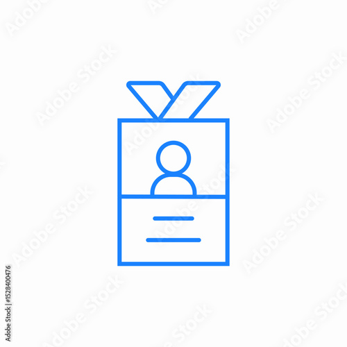 id badge personnel icon sign vector