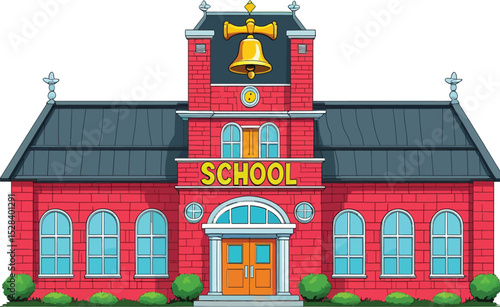 An old red school with many windows, a heart-shaped home in the woods, or a modern Singapore city building