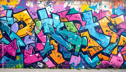 Wallpaper Mural Colorful Graffiti Wall Art. Torontodigital.ca