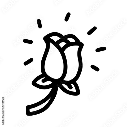 Rose flower icon sketch