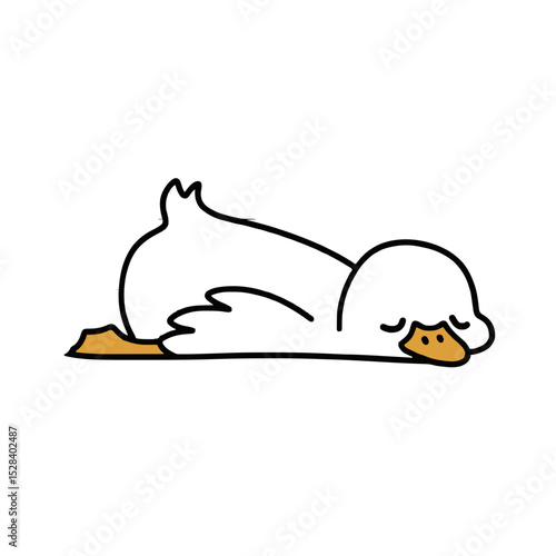 Cute sleeping duck drawing