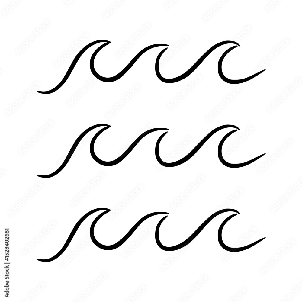 Fototapeta premium Hand drawn water waves