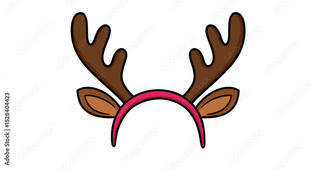 Cartoon reindeer antlers with pink headband design Cartoon reindeer antlers with pink headband design