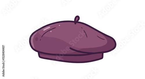 Purple beret hat in simple and playful design  