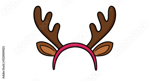 Cartoon reindeer antlers with pink headband design  