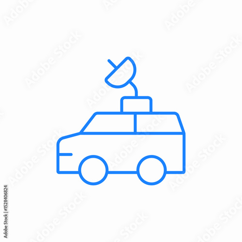 news van satellite icon sign vector