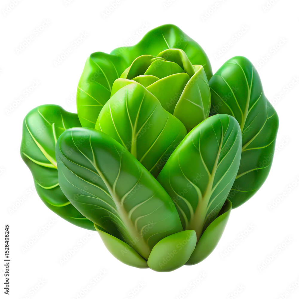 Obraz premium Fresh green cabbage isolated on transparent background