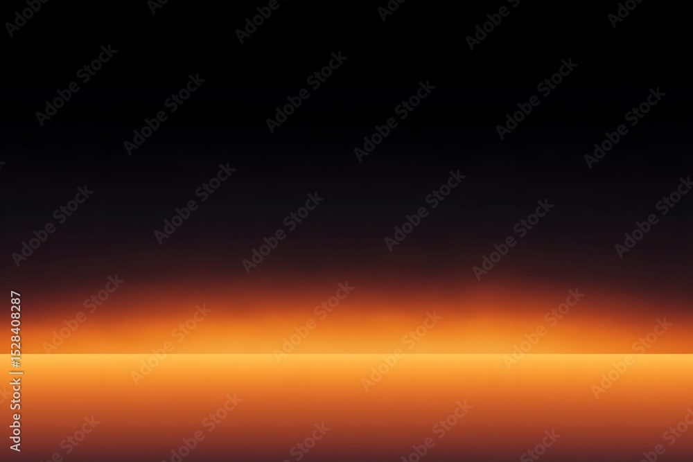 Naklejka premium Minimalist gradient of dark fading to vibrant orange, symbolizing a digital horizon, energy flow, data boundaries, or the dawn of a new technological era.