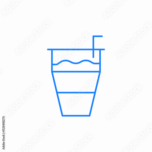 tall drink straw icon sign vector