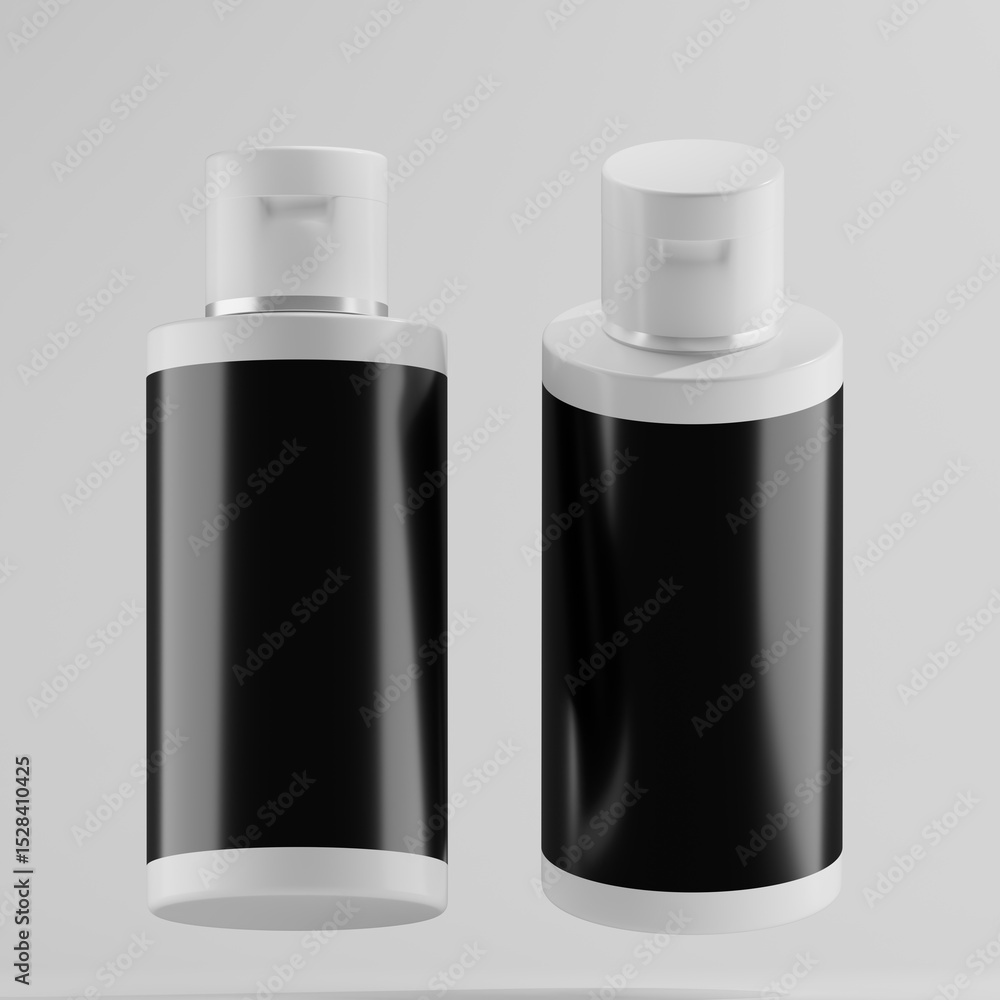 Two White Flip Top Bottle Mockups Two White Flip Top Bottle Mockups