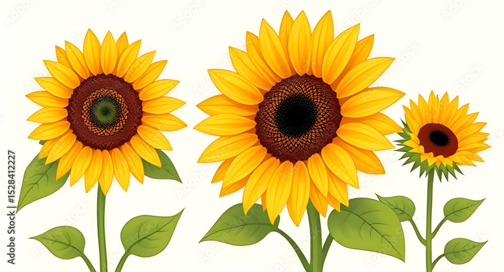 Obraz premium Sunflower vector, Sunflower illustration, Sunflower clipart, Sunflower icon, Yellow flower vector, Sunflower drawing, Hand-drawn sunflower, Sunflower silhouette, Sunflower flat design, Blooming sunflo