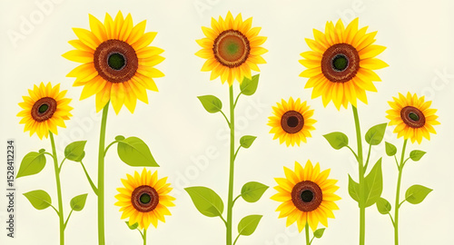 Sunflower vector, Sunflower illustration, Sunflower clipart, Sunflower icon, Yellow flower vector, Sunflower drawing, Hand-drawn sunflower, Sunflower silhouette, Sunflower flat design, Blooming sunflo