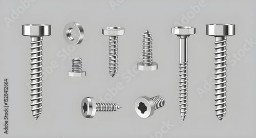 Screws and bolts vector, Hardware vector, Metal fasteners, Screw vector illustration, Bolt vector art, Nut and bolt vector, Industrial hardware, Tools vector, Construction screws, Mechanical parts vec