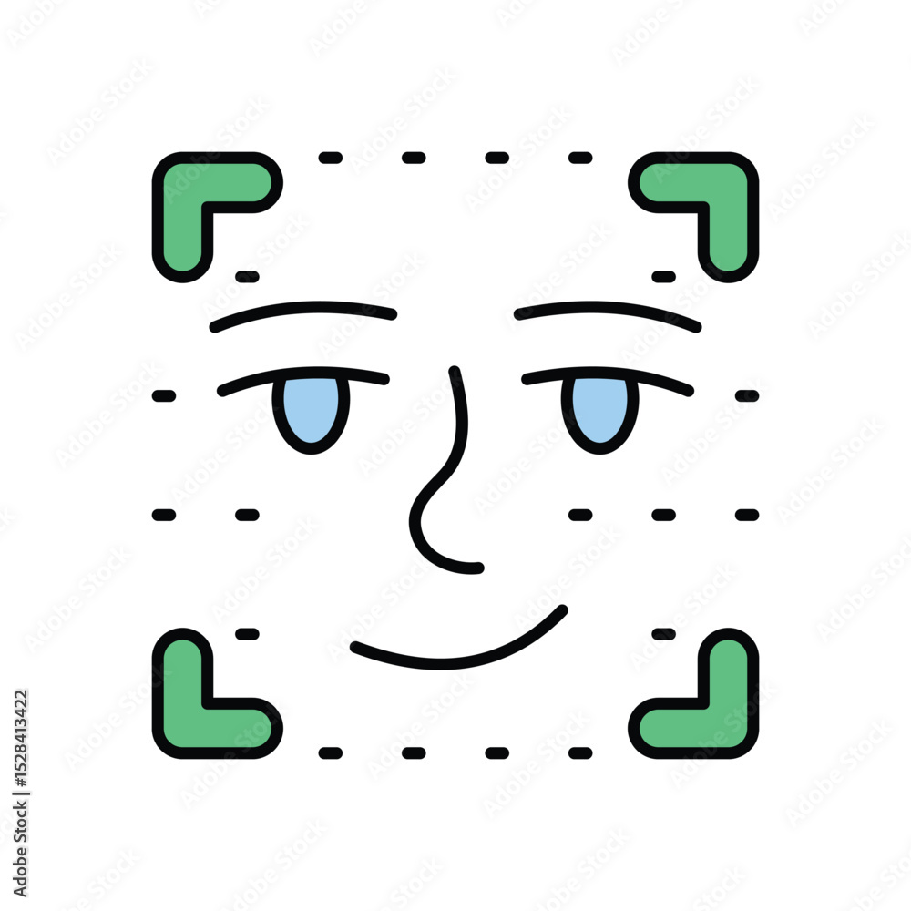 Face Password Icon vector Face Password Icon vector