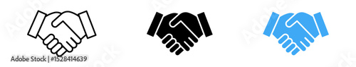 set of handshake icons for agreement, partnership, and successful business deals, symbolizing agreement, partnership, and trust. for business and collaboration designs