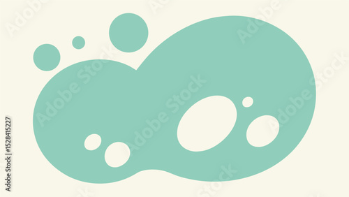 Abstract minty green bubbles and shapes graphic element for design projects