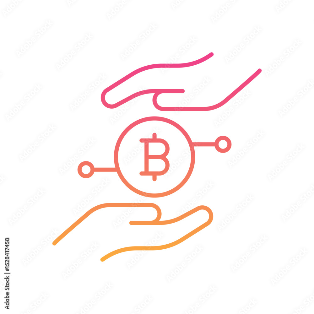 Bitcoin Protection Icon vector Bitcoin Protection Icon vector