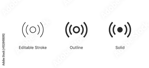 wireless Network signal icon . nfc broadcast internet connection icons