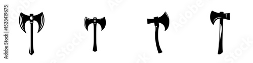 Distinct icon set of axes showcasing various designs and forms for creative projects and applications