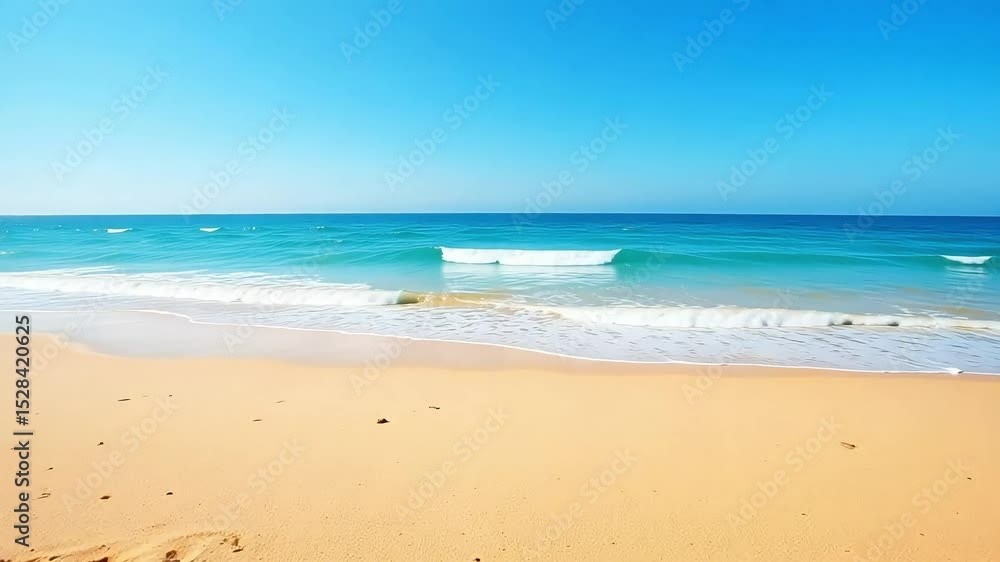 Relaxing beach waves ocean view summer vibes tropical paradise vacation destination scene Relaxing beach waves ocean view summer vibes tropical paradise vacation destination scene