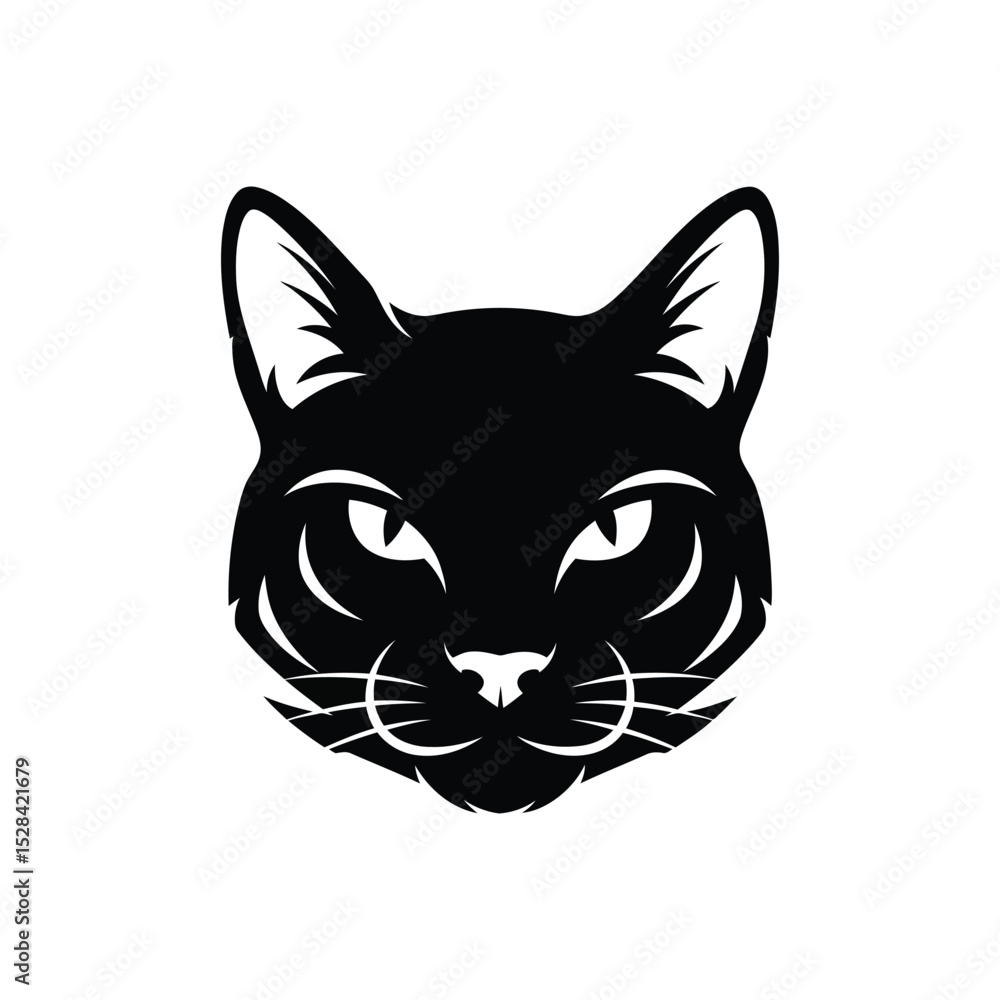Majestic Black Cat Head Vector Illustration A Powerful and Stylish Design Element for Your Projects Majestic Black Cat Head Vector Illustration A Powerful and Stylish Design Element for Your Projects
