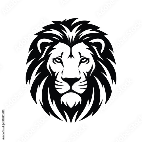 Majestic Lion Head Vector Illustration Powerful, Elegant Black and White Design for Logos, Prints, and More