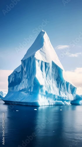 Wallpaper Mural Massive iceberg floats in icy ocean water under a bright blue polar sky with glacial landscape in the background on a sunny day Torontodigital.ca