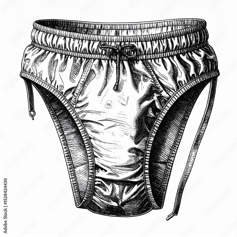 Obraz premium Black And White Illustration Of Men's Underwear