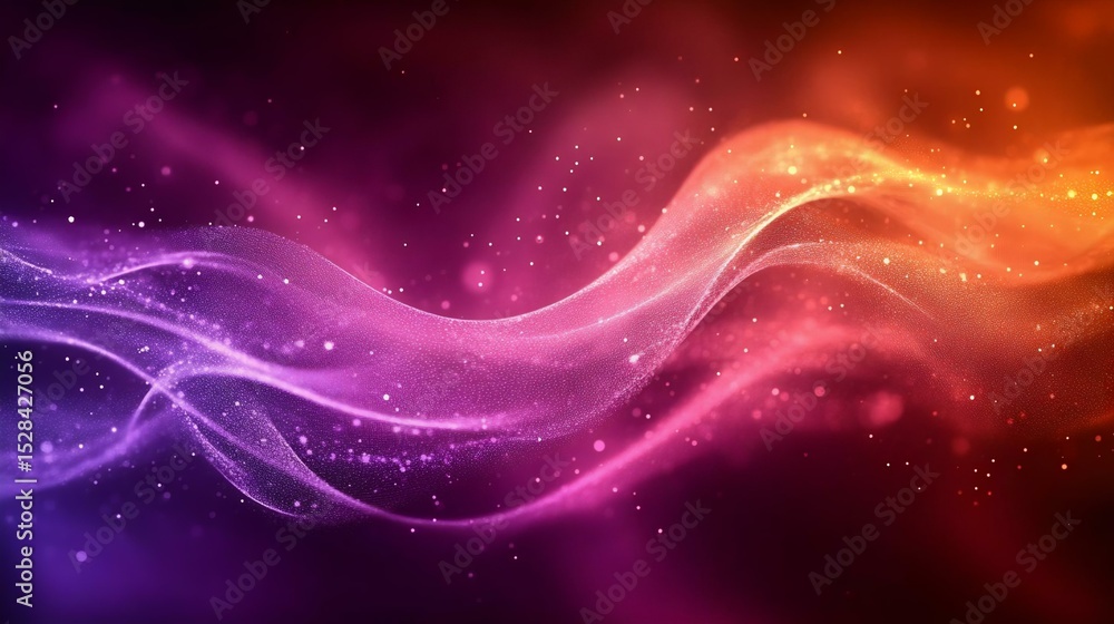 Fototapeta premium Colorful abstract wave design with vibrant gradients and sparkling effects, perfect for background, technology, or artistic projects.