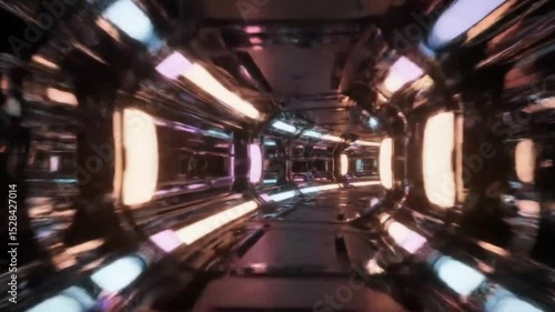 Wallpaper Mural Seamless Looping luxury futuristic tunnel corridor.  Generative AI. Torontodigital.ca