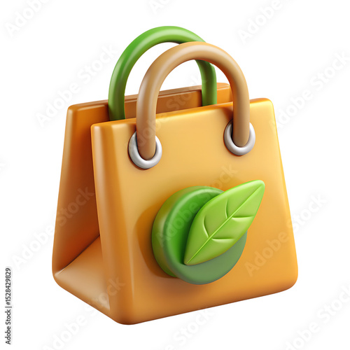 Eco friendly shopping bag 3d render sustainable product