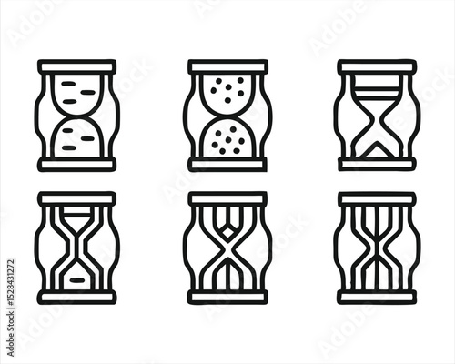 Hourglass icon set