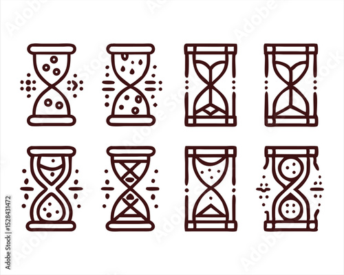 Hourglass icon set