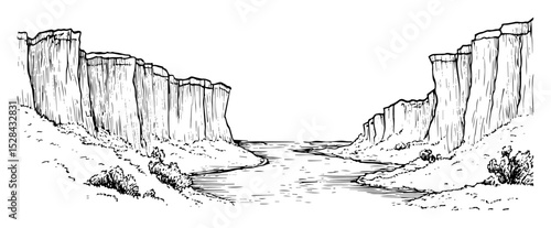 grand canyon river gorge with rocky cliffs