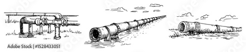 underground and surface oil pipeline infrastructure