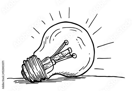 creative idea concept with glowing lightbulb