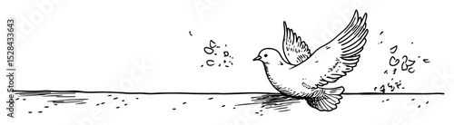 dove flying with gentle wind symbolism