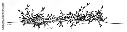 crown of thorns on ground in solemn setting