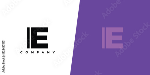 Letter I and E, IE logo design template. Minimal monogram initial based logotype.