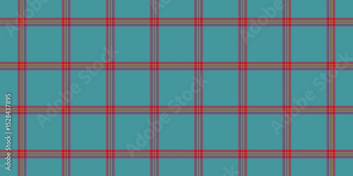 Open texture check pattern, poncho background plaid vector. Subtle seamless fabric textile tartan in blue and pink colors.